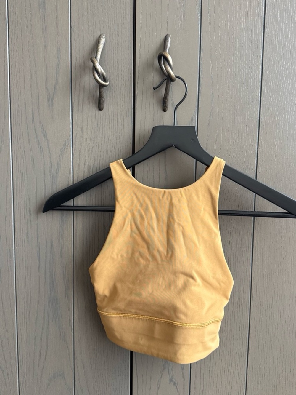 Mustard Yellow High-Neck Crop Tank Top